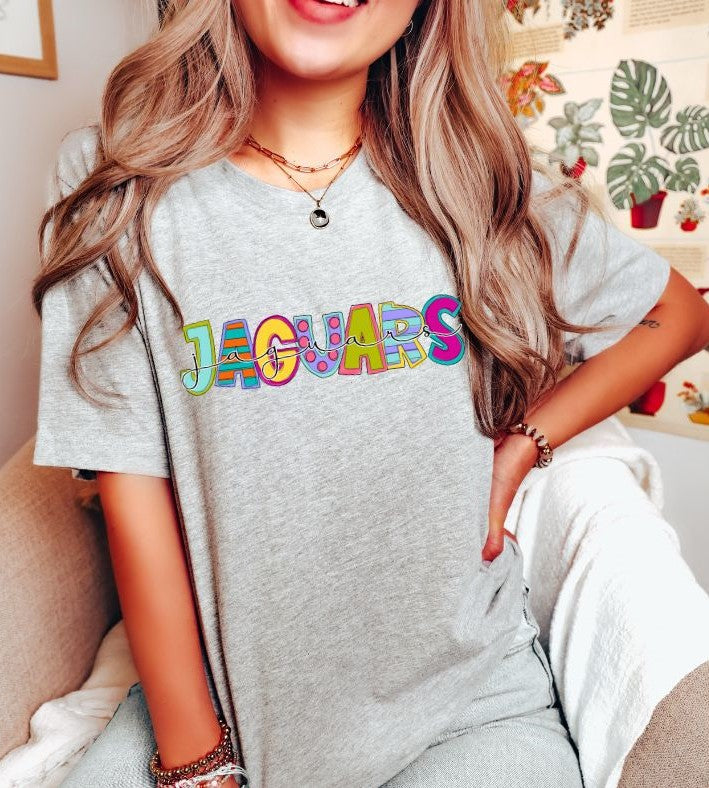 Jaguars Funky Block Mascot - DTF