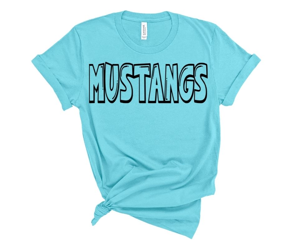 Mustangs Mascot - fun block design