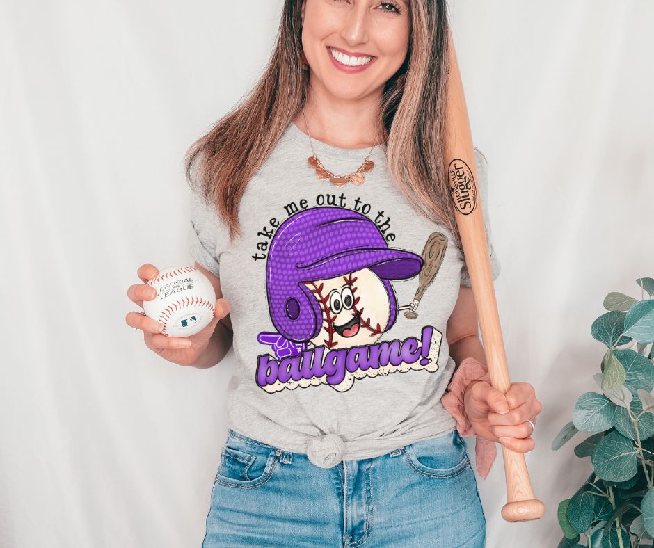 Take me out to the Ballgame - Baseball (purple)- DTF