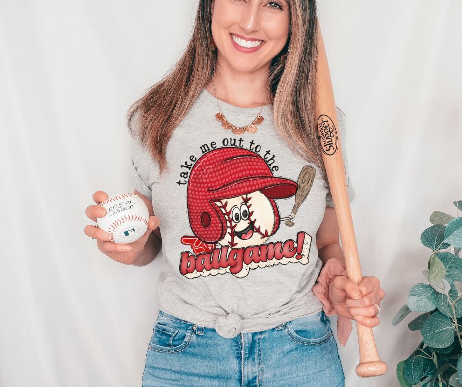 Take me out to the Ballgame - Baseball (red)- DTF