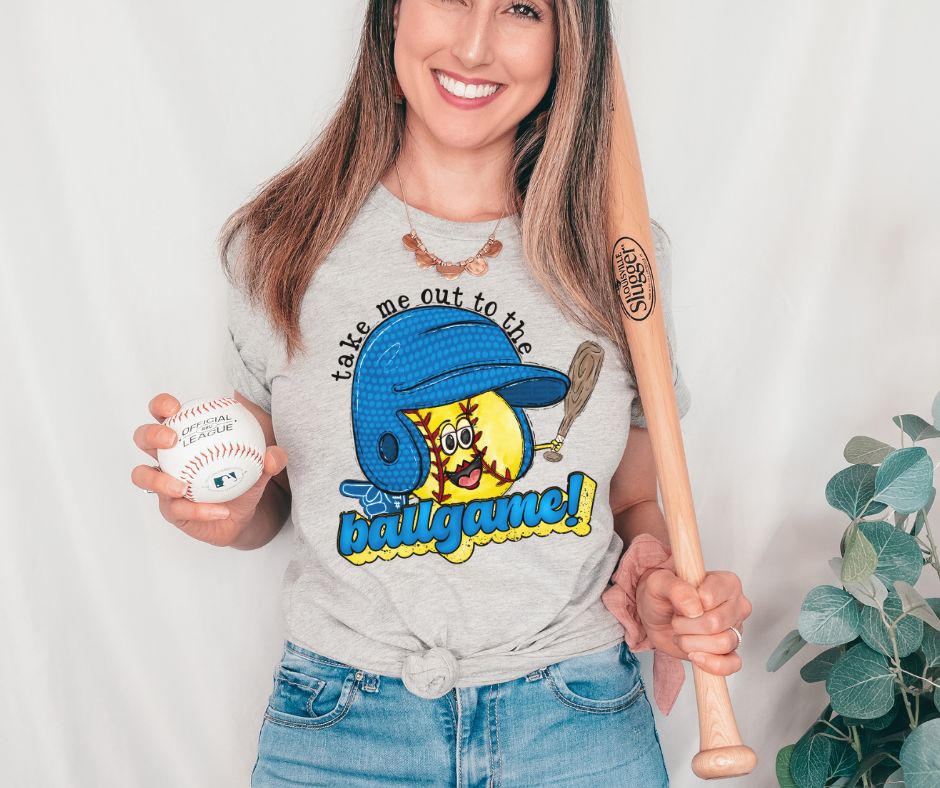 Take me out to the Ballgame - Softball (blue)- DTF
