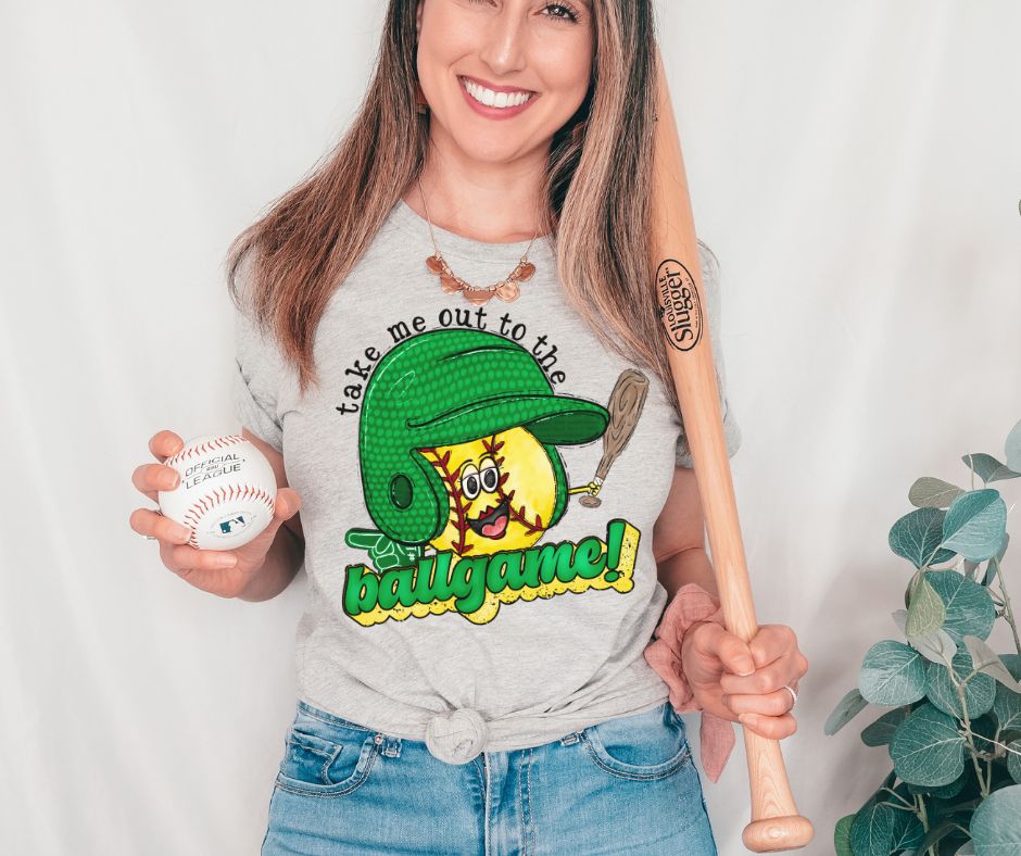 Take me out to the Ballgame - Softball (green)- DTF