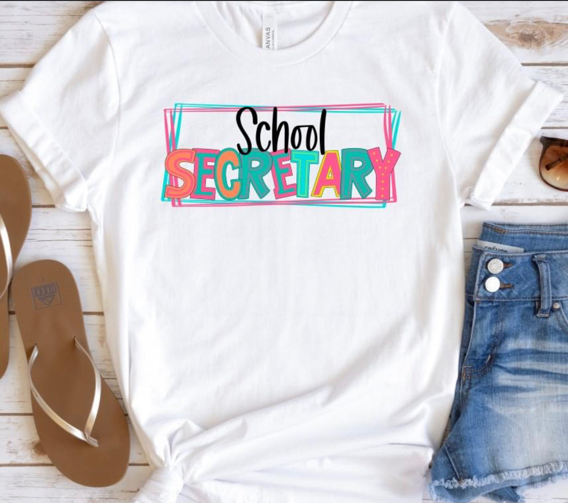 School Secretary (doodle letters) - DTF
