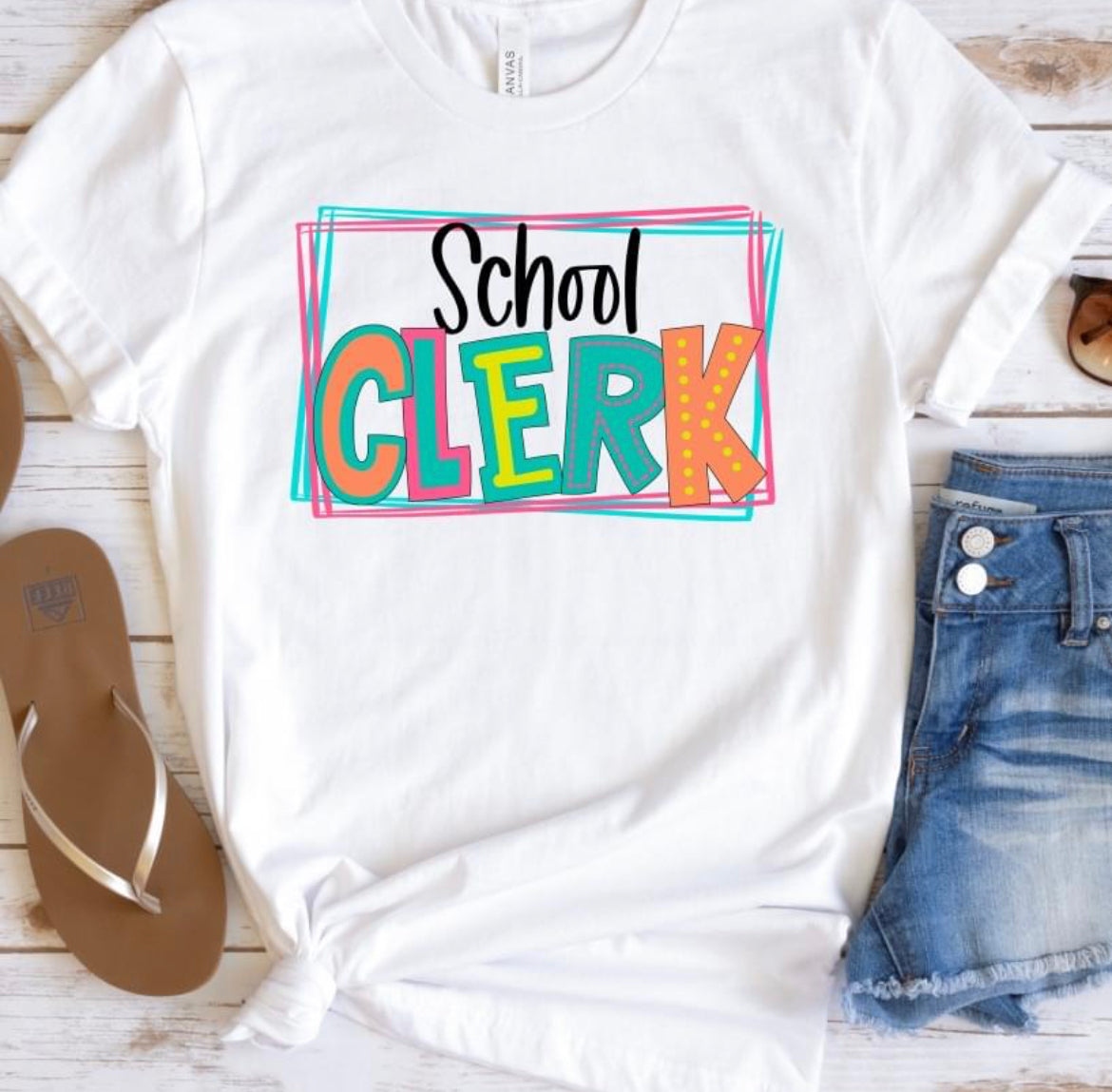 School Clerk (doodle letters) - DTF