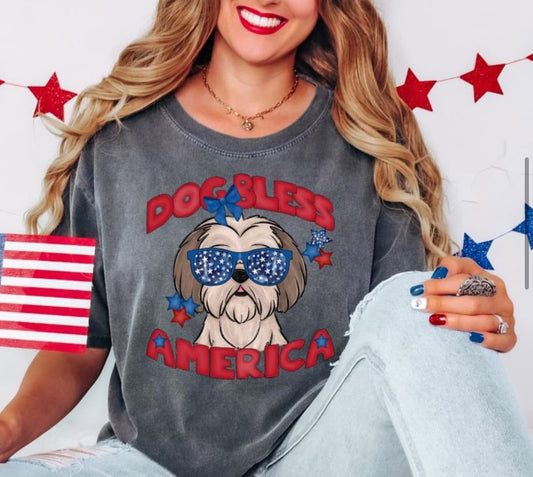 Dog Bless America (Shih Tzu) - DTF