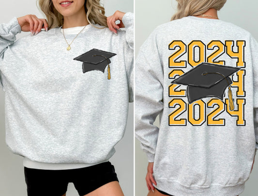 Senior/Graduation Class of 2024 - Yellow Gold (2-in-1 (front pocket/back design) - DTF