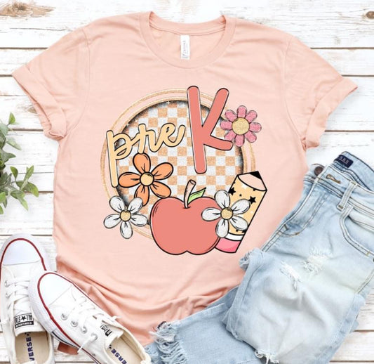 Pre-K (Checkerboard Apple - School) - DTF