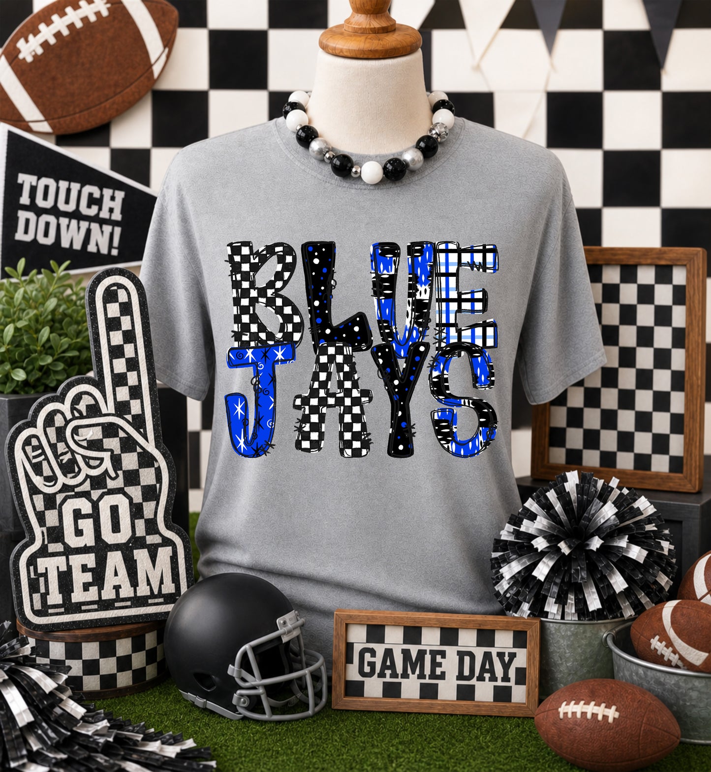 BlueJays - Blue (Game Day Patterns Mascot) - DTF