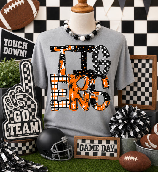 Tigers - Orange (Game Day Patterns Mascot) - DTF