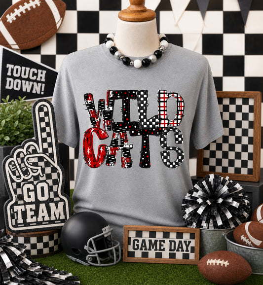 Wildcats - Red (Game Day Patterns Mascot) - DTF