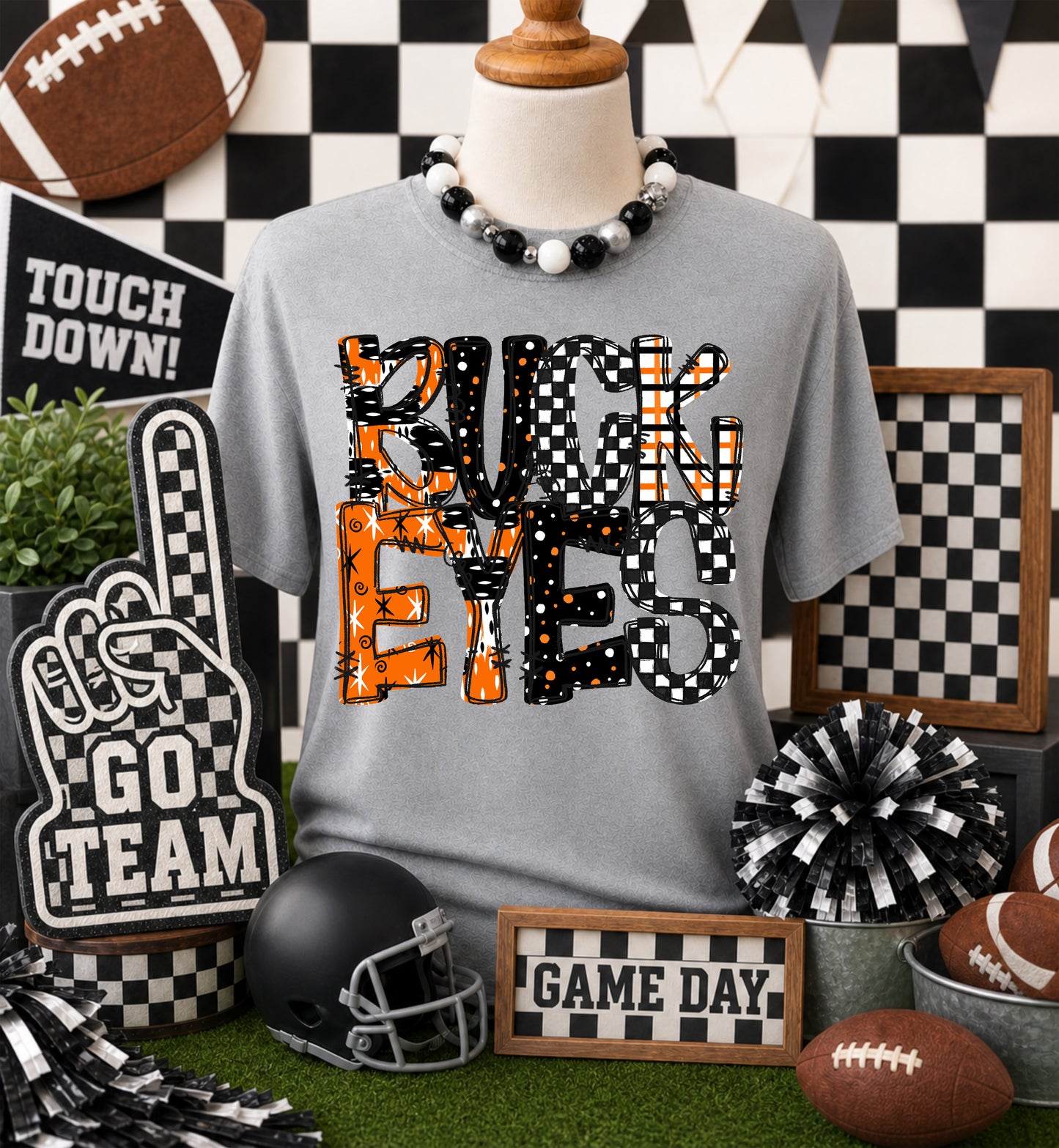 Buckeyes - Orange (Game Day Patterns Mascot) - DTF