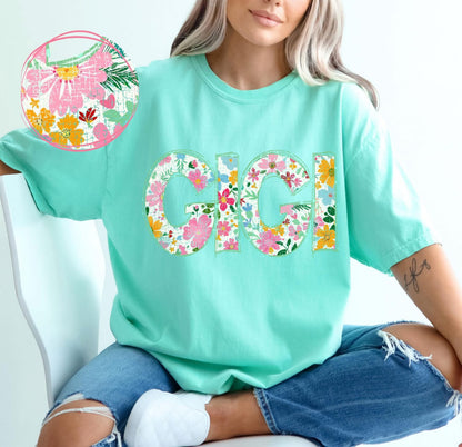 Gigi (Floral Doodle Distressed) - DTF