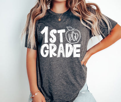 Second Grade Apple Monogram - DTF