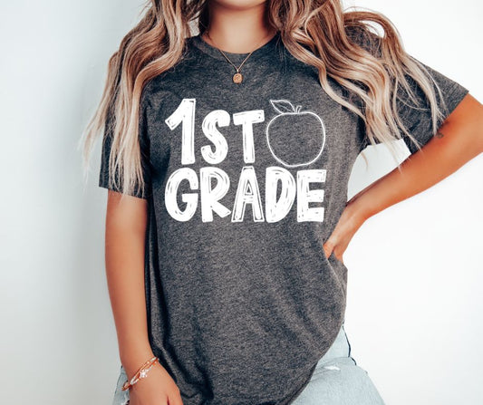 First Grade Apple Monogram - DTF