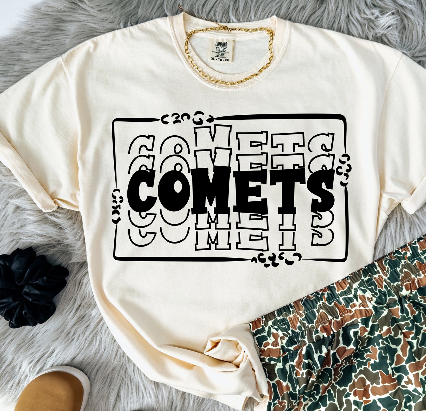 Comets (Leopard Stacked Mascot) - DTF