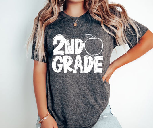 Second Grade Apple Monogram - DTF