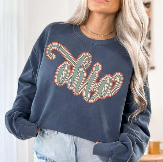 Ohio (boho stacked distressed) - DTF