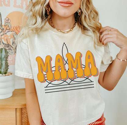 Mama (Boot Stitched Drop Shadow) - DTF
