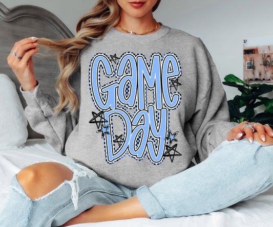 Game Day Word Art (Columbia Blue) - DTF