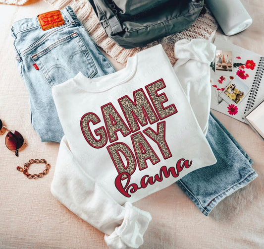 Game Day Leopard (Embroidery look) - bama - DTF