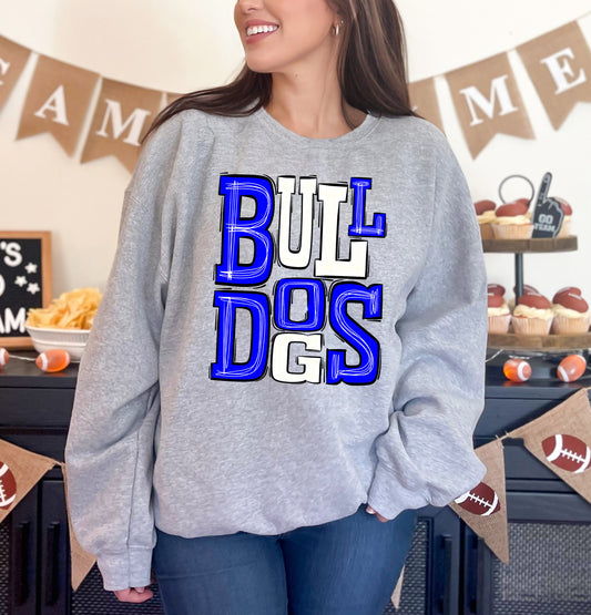 Bulldogs - royal blue/white (Sporty Mascots) - DTF