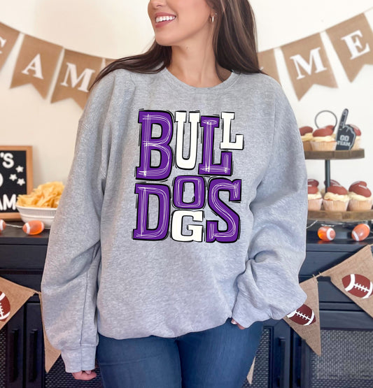 Bulldogs - purple/white (Sporty Mascots) - DTF