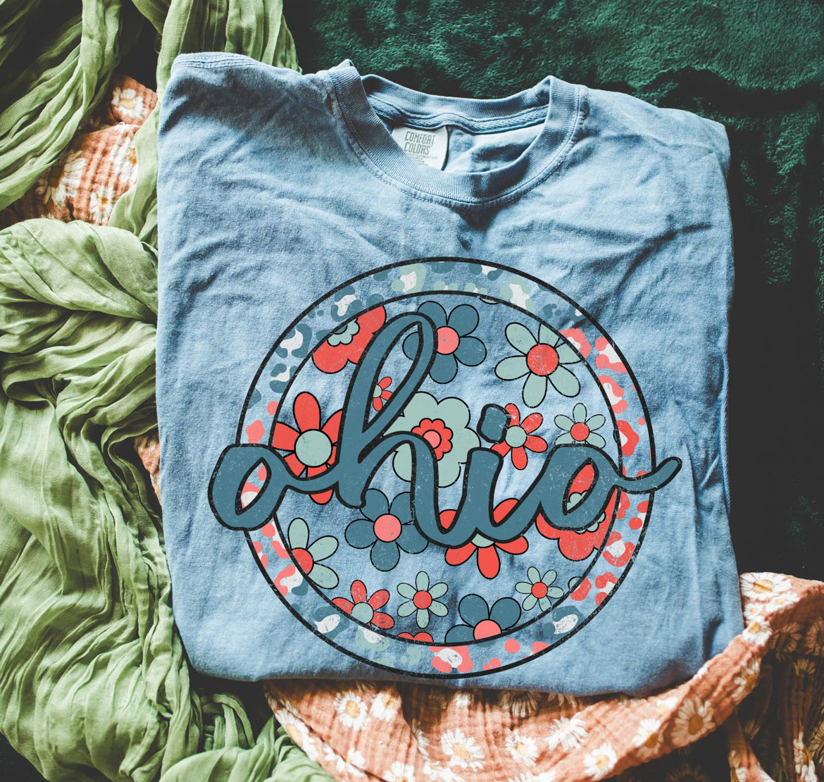 Ohio (Patriotic Boho Floral State - transparent and non-transparent) - DTF