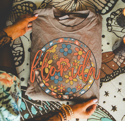 Florida (Boho Floral State - transparent and non-transparent) - DTF