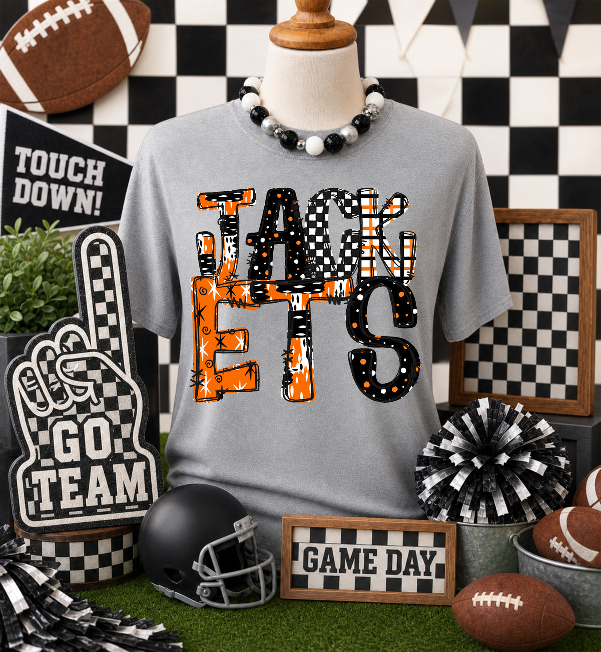 Jackets - Orange (Game Day Patterns Mascot) - DTF