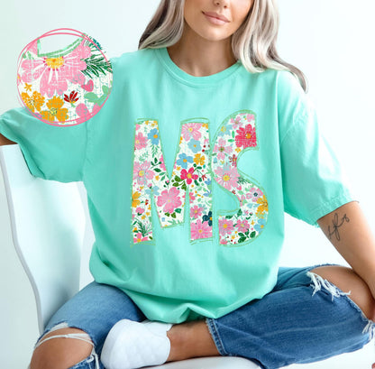 MS (Floral Doodle Distressed State) - DTF