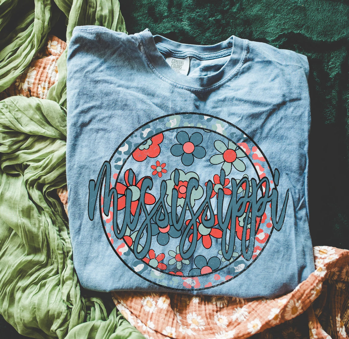 Mississippi (Patriotic Boho Floral State - transparent and non-transparent) - DTF