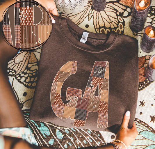 GA (Autumn Quilted Distressed State) - DTF