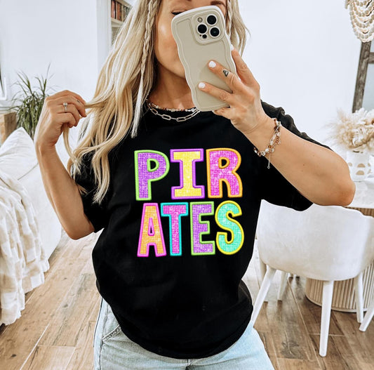 Pirates (faux neon embroidered diamond) - DTF