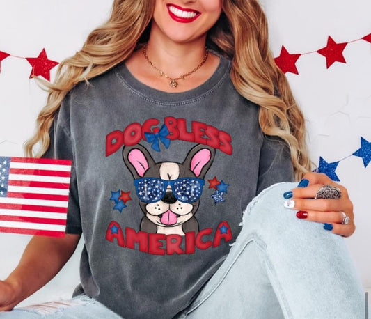 Dog Bless America (Frenchie) - DTF