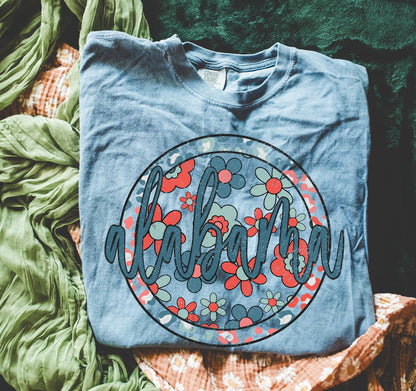 Alabama (Patriotic Boho Floral State - transparent and non-transparent) - DTF