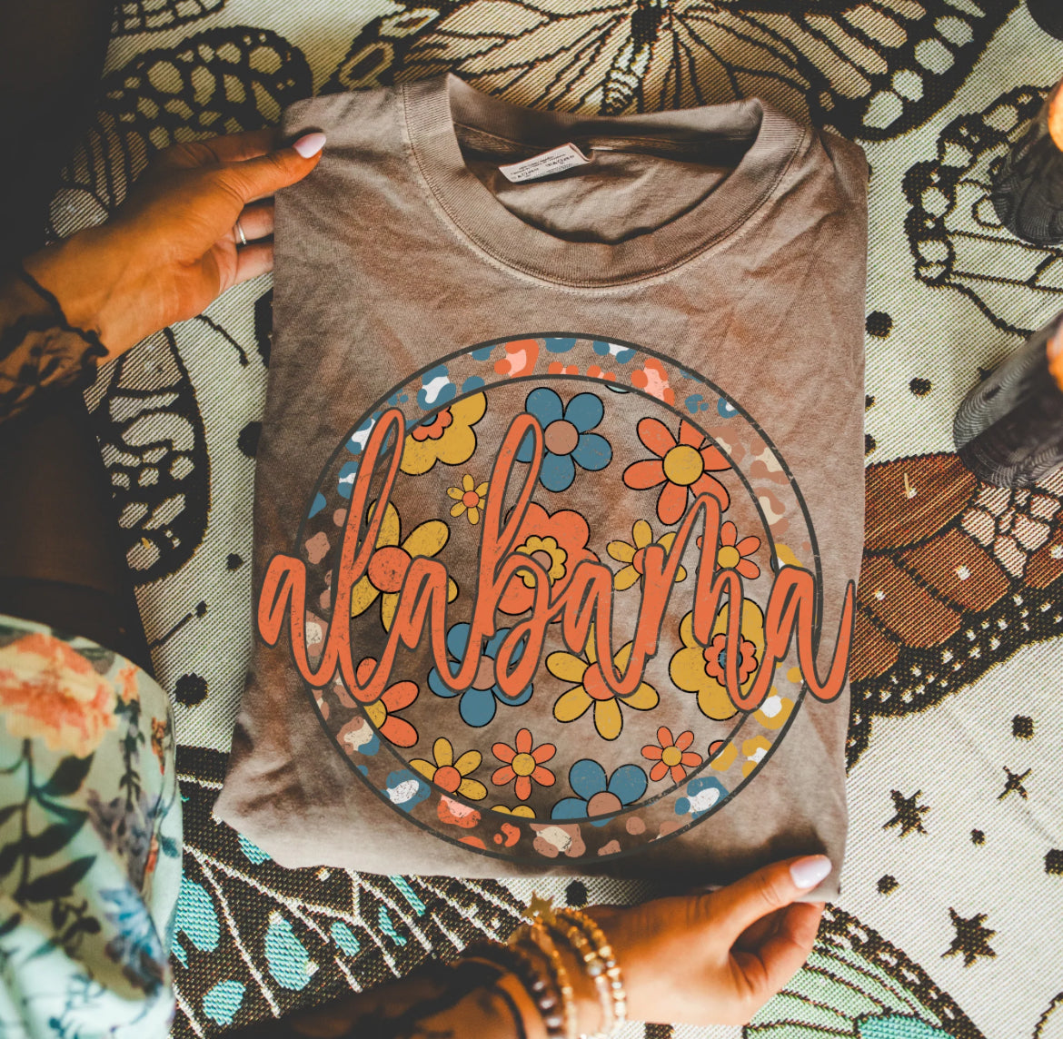 Alabama (Boho Floral State - transparent and non-transparent) - DTF