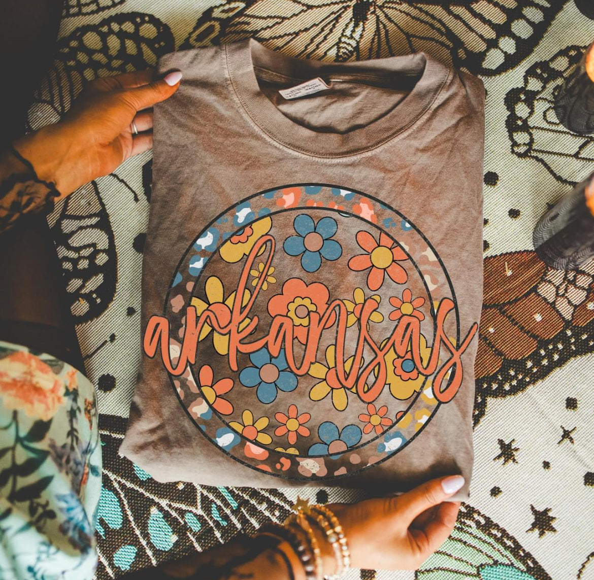 Arkansas (Boho Floral State - transparent and non-transparent) - DTF