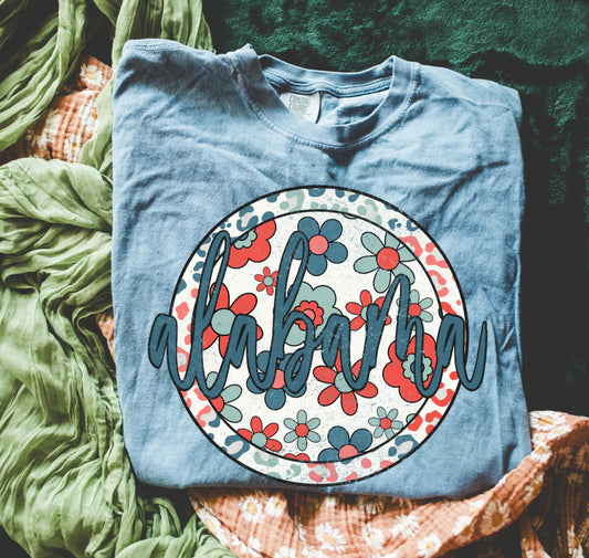 Alabama (Patriotic Boho Floral State - transparent and non-transparent) - DTF