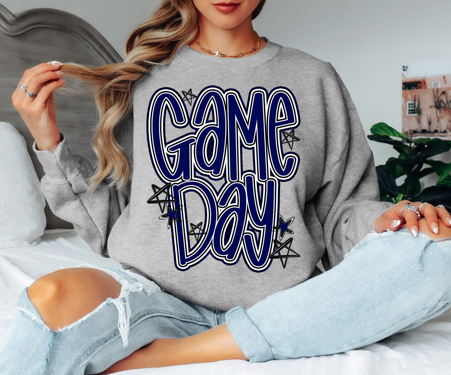 Game Day Word Art (Navy) - DTF