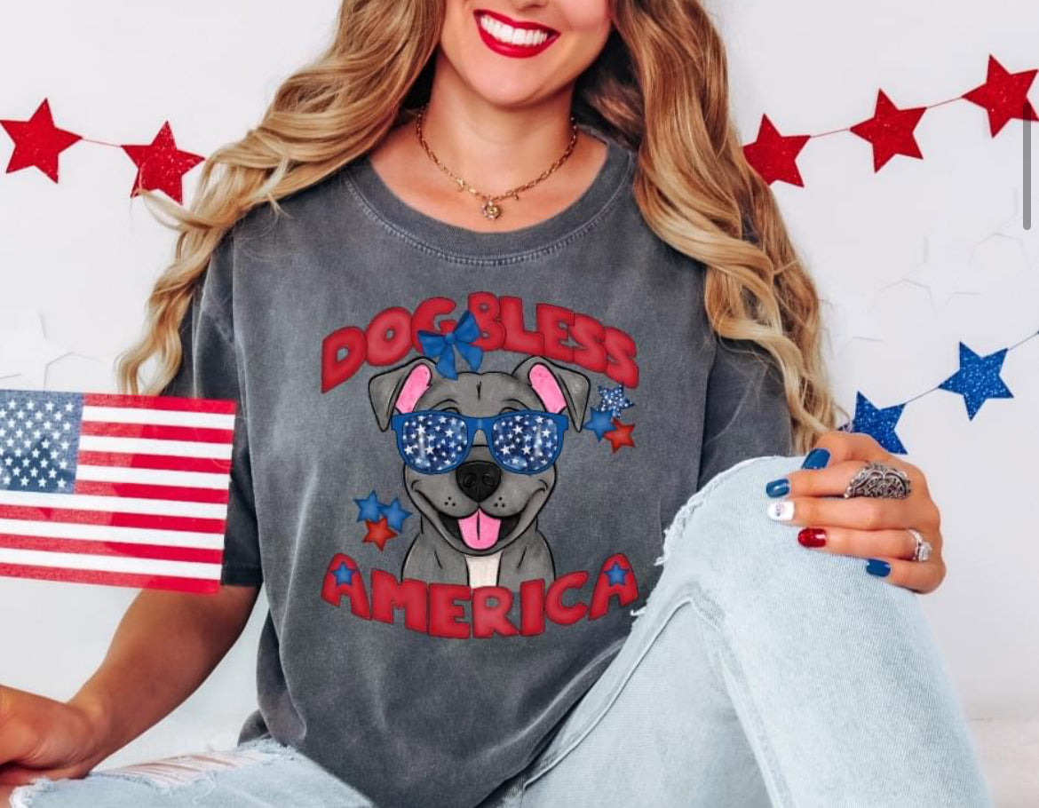 Dog Bless America (Pit Bull) - DTF