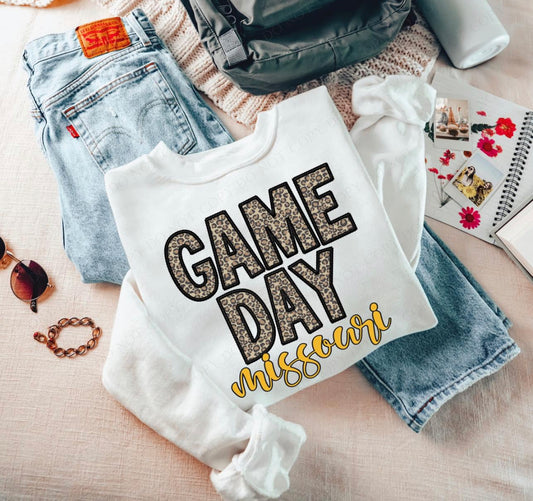 Game Day Leopard (Embroidery look) - Missouri - DTF