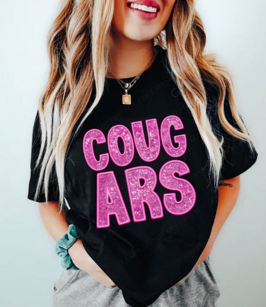 Cougars Mascot (Sequins/Embroidery look) - DTF