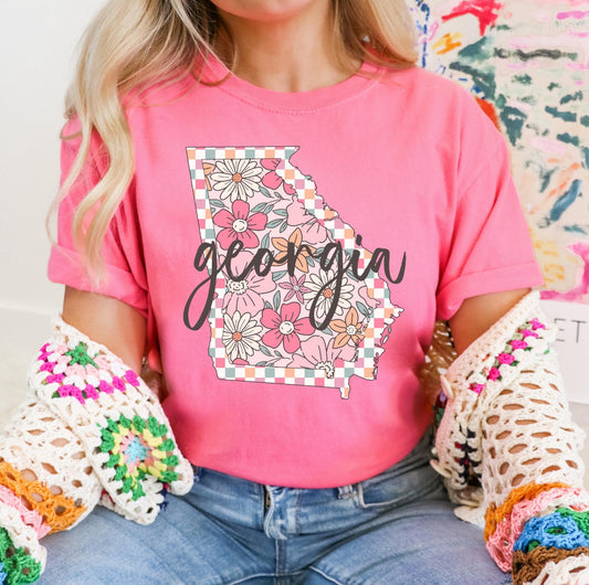 Georgia (checkered floral) - DTF