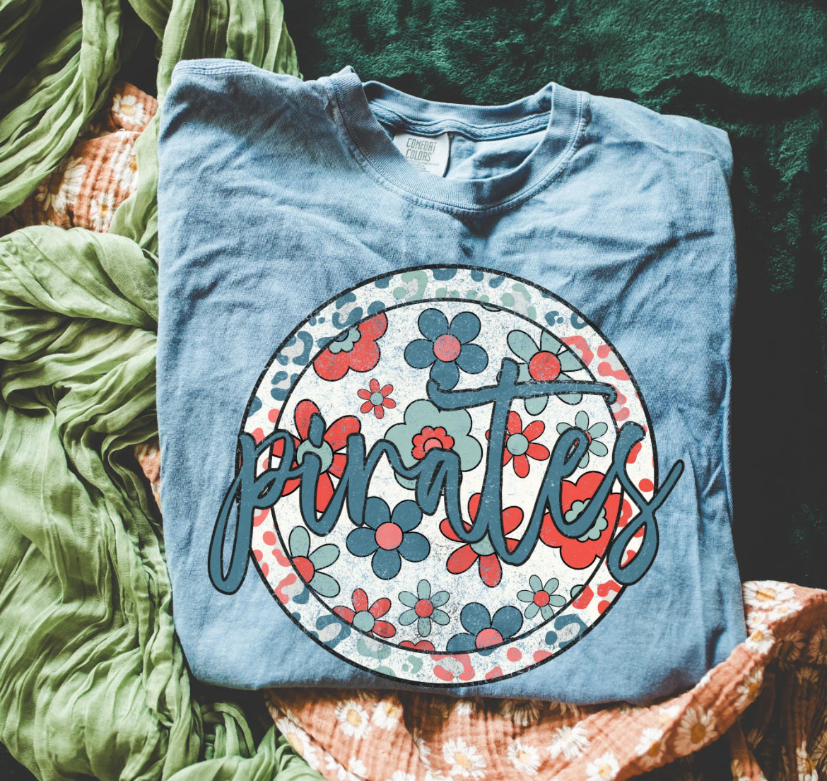 Pirates (Patriotic Boho Floral Mascot - transparent and non-transparent) - DTF