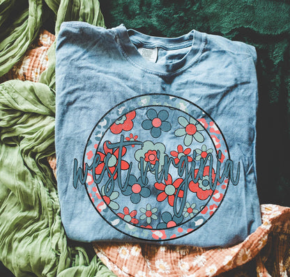 West Virginia (Patriotic Boho Floral State - transparent and non-transparent) - DTF