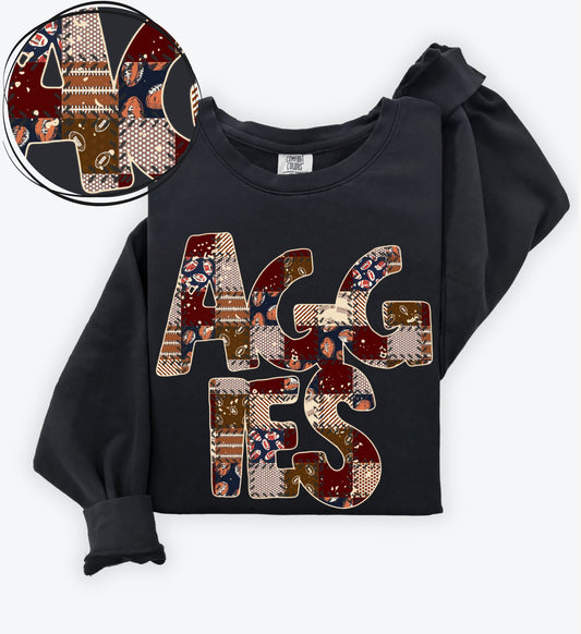 Aggies (Quilted Patchwork Football Teams) - DTF