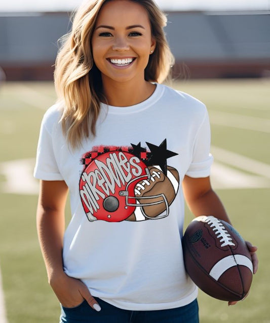 Airedales - Red/Gray (Football Helmet Mascots) - DTF
