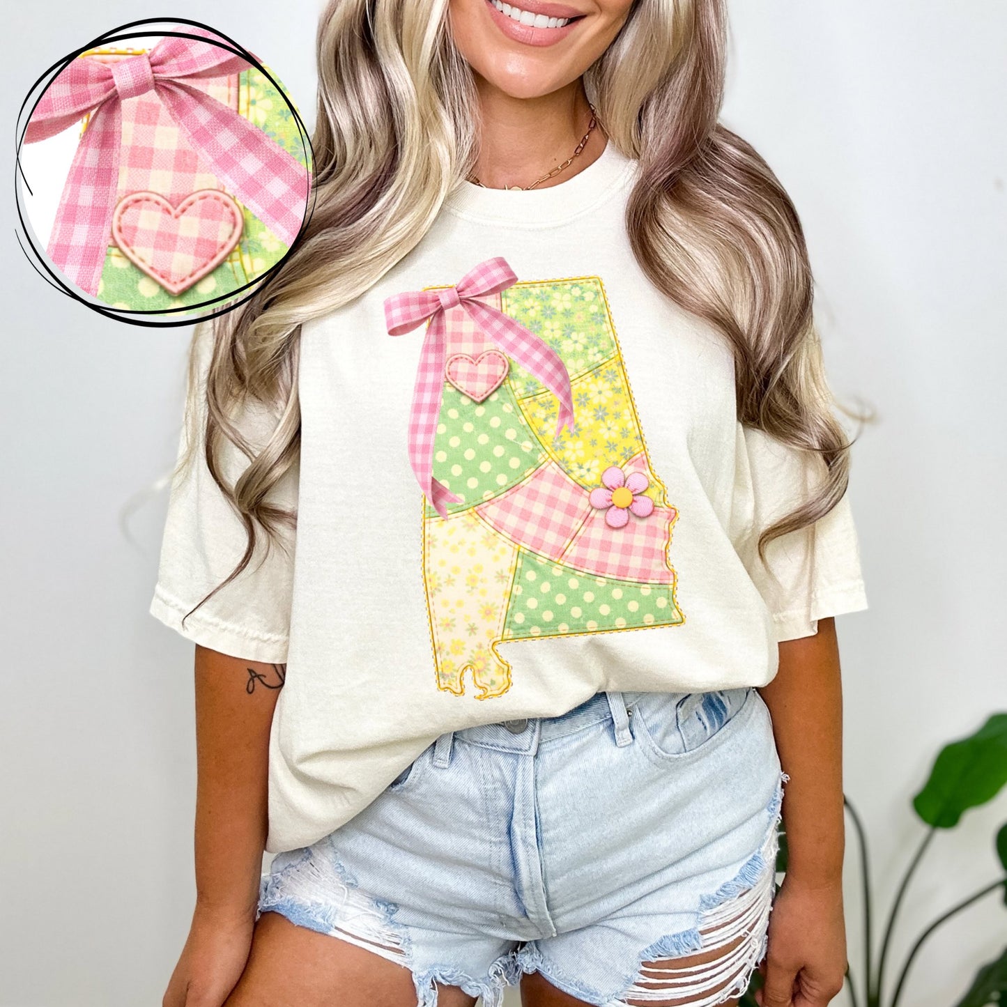 Alabama (Spring Quilted Faux Patch State) - DTF