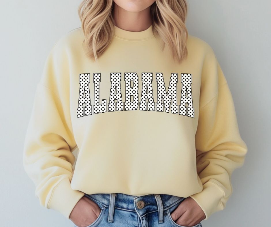 Alabama (Blk/White Polka Dot States) - DTF