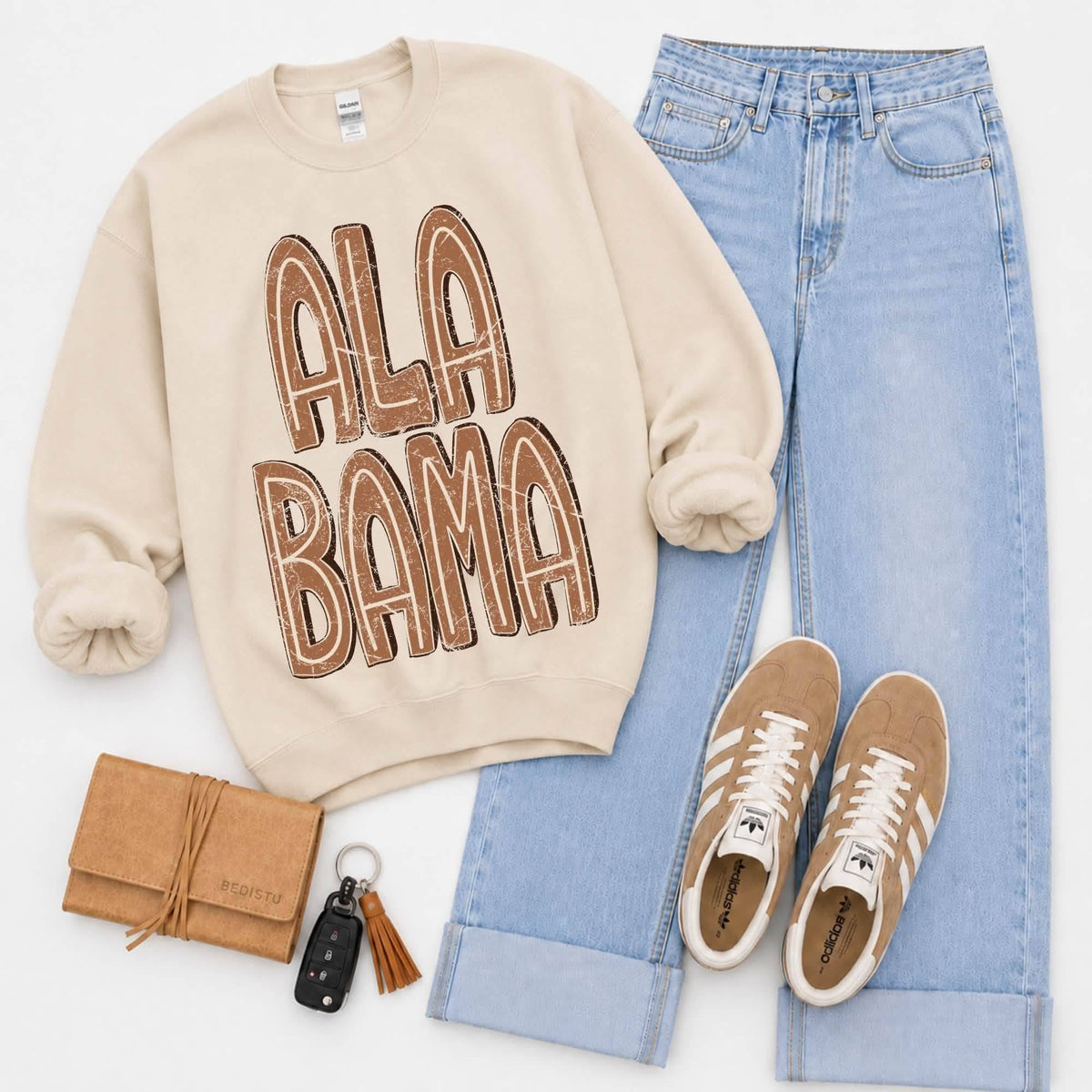 Alabama (Brown Distressed Shadow State) - DTF